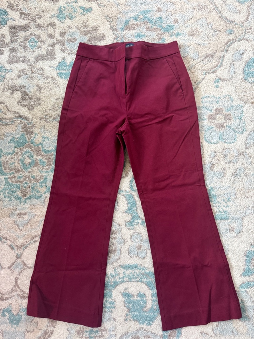 J. Crew Deep Wine Wide-Leg Pants